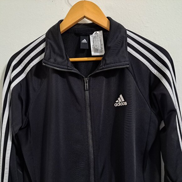 Adidas Women's Track Jacket 3S Long Sleeve Black/White Size M - Picture 7 of 10